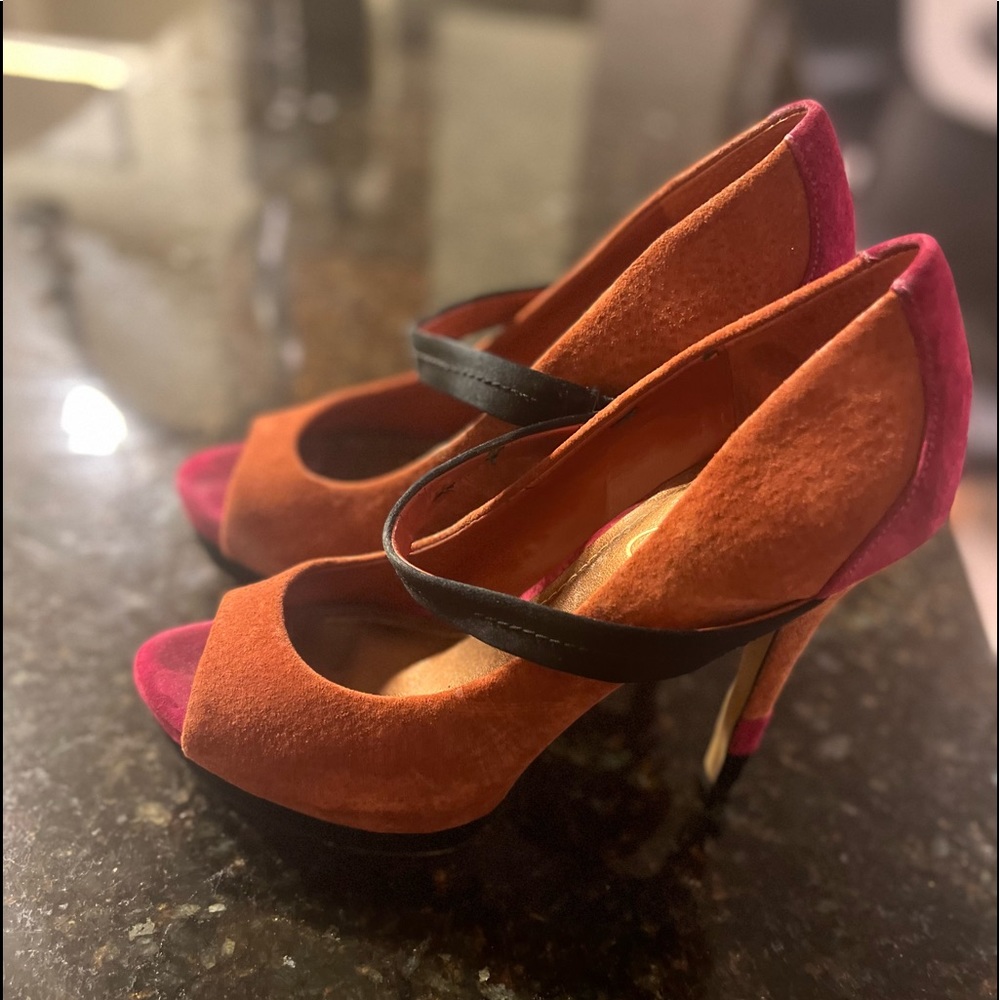 Jessica Simpson Multi-Colored Peep Toe Heels